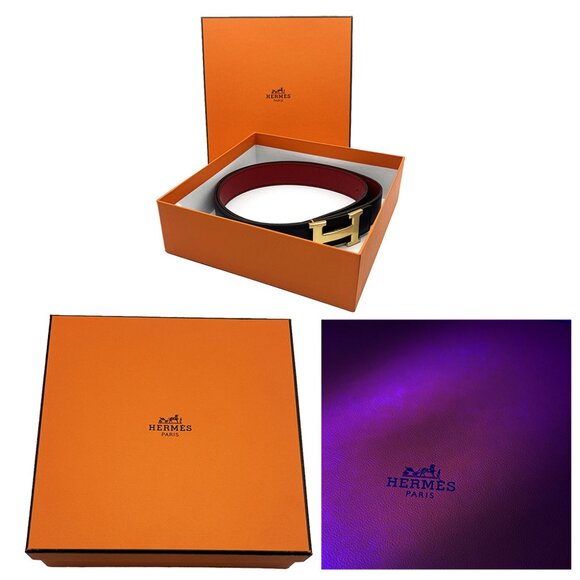 Hermes Accessories - HERMES Leather Belt Black and Red Unisex